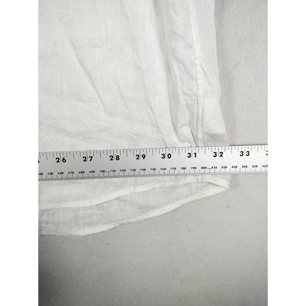 Polo Ralph Lauren Shirt Mens Big 3XLT White Linen Long Sleeve Button Down Casual